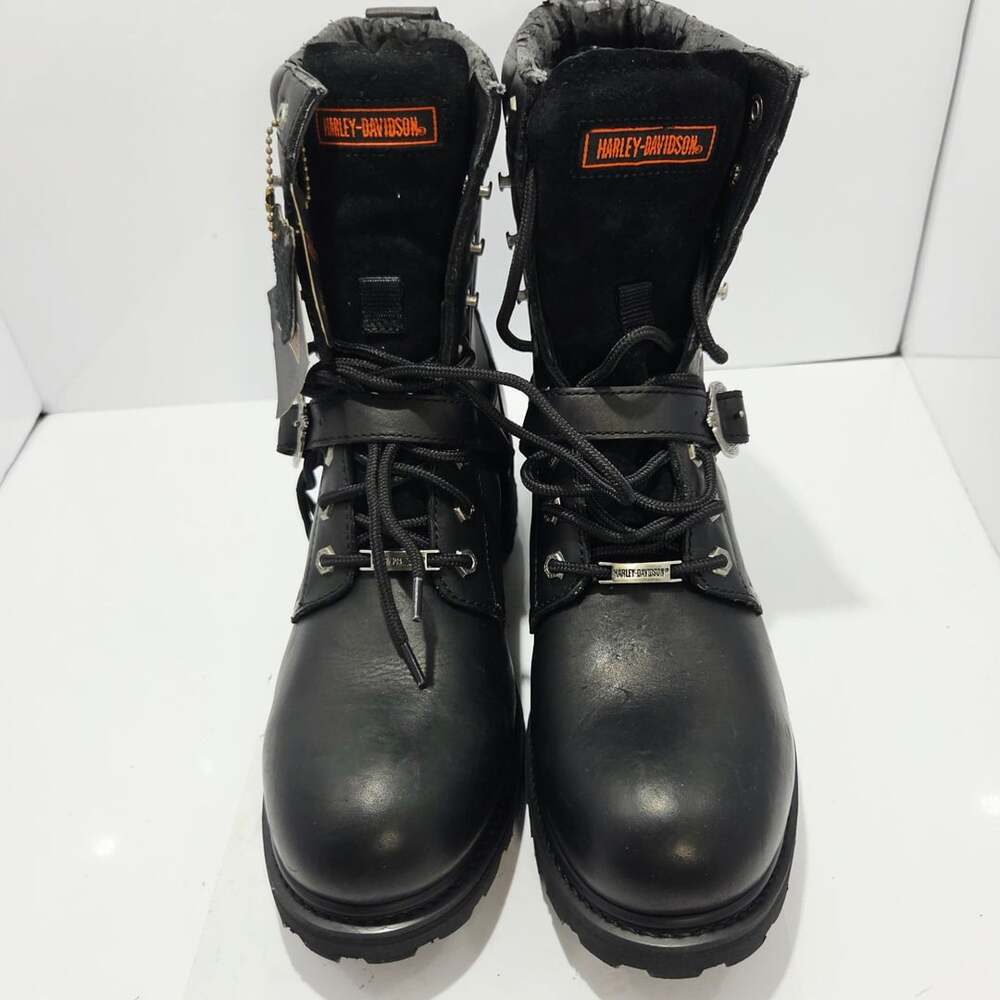 Harley-Davidson Stock No. 91003 Black Leather Motorcycle Boots Men's Size 12  Ne